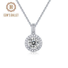 GEM'S BALLET 585 14K 10K 18K Gold 925 Silver Jewelry 1.0Ct D Color Twinkle Stone Moissanite Diamond Round Pendant Necklace 2024 - buy cheap