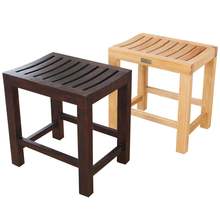 Solid wood short stool bathroom anti-corrosion small wooden bench shower room old man bath special seat slip non-slip waterproof 2024 - buy cheap