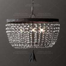 Small Vintage crystal bead chandelier lighting retro chandelier industrial hanging lights kitchen bedroom indoor light fixture 2024 - buy cheap