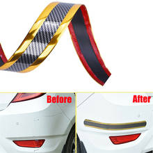 Carbon Fiber Anti-collision Strip Soft Trim Bumper Strip DIY Door Sill Protector Edge Guard Car Stickers Car Styling 5CM*1M 2024 - buy cheap