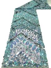 Nice looking JIANXI.C-928.8601-1 bordado africano tule tecido de renda rede francesa com lantejoulas para vestido festa 2024 - compre barato