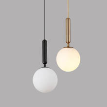 Lámpara colgante moderna de bola de cristal transparente para golf, luz colgante de hierro negra de cobre galvanizado, color dorado 2024 - compra barato
