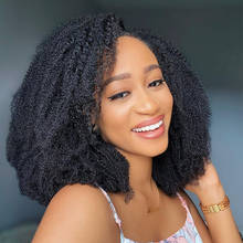 Mongolian Short Afro Kinky Curly Human Hair Wig 250 Density Clip Ins 4B 4C Remy Hair extension U Part Wig  for Black Women 2024 - buy cheap