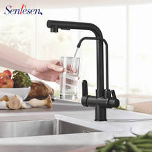 SENLESEN Purify Kitchen Faucet Black Pull Out  Crane For Kitchen Water Filter Tap Three Ways Sink Mixer Kitchen Faucet 2024 - buy cheap