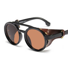 FENCHI Punk Sunglasses Men Brand Designer Fashion Sun Round Glasses Eyewear UV400 Oculos Feminino zonnebril dames 2024 - buy cheap