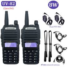 2pcs/set Walkie Talkie 8W Baofeng UV 82 Portable Two Way Radio Transceiver vhf/uhf Ham CB Radio Station UV82 Plus for Hunting 2024 - buy cheap