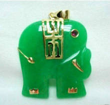 Charming! Green Jade Elephant Pendant Necklace  AAA Grade 2024 - buy cheap