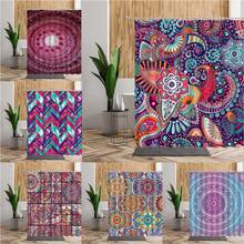 Bohemian Mandala Flowers Shower Curtain Purple Bathroom Set Indian Geometric Pattern Home Decor Decoration Living Room Curtains 2024 - buy cheap