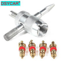DSYCAR 1Set Copper Valve Core with 5-in-1 Tire Valve Stem Removal Tool Tire Repair & Valve Core Removal Tool Tire Cleaning Tool 2024 - buy cheap