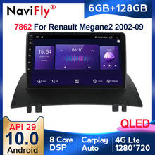 Navifly 7862 6gb + 128gb qled tela 1280*720 android 10 reprodutor multimídia de áudio de rádio do carro para renault megane 2 2002 - 2009 2024 - compre barato