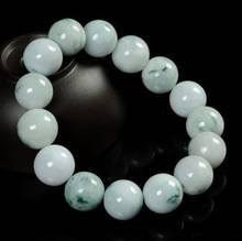Natural Emerald 13mm Green Jade Elastic Bracelet Charm Jewellery Fashion Hand-Carved Man Woman Luck Gifts Amulet New 2024 - buy cheap