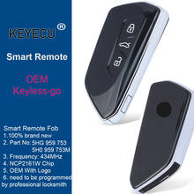 KEYECU без ключа-go Smart дистанционный ключ-брелок от машины P/N: 5HG 959 753 ,5H0 959 753M NCP2161W чип 434 МГц для Volkswagen 2020 2024 - купить недорого