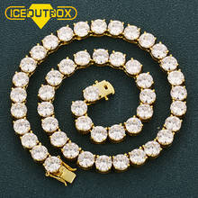 ICEOUTBOX 8MM One Row Tennis Chain 4 Claws Big Crystal Iced Bling Necklace For Women Men Hip Hop Jewelry AAA CZ Stone Chain Gift 2024 - buy cheap