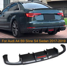 Автомобильный задний бампер диффузор спойлер для Audi A4 B9 Sline S4 седан 2017-2019 углеродное волокно задний диффузор для губ стандартный спорт 2024 - купить недорого