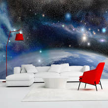 Papel tapiz fotográfico personalizado 3D, hermoso universo de fantasía, cielo estrellado azul, paisaje Mural, sala de estar, TV, sofá, decoración artística, pegatinas de pared 2024 - compra barato