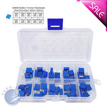 10 valor 3296w-101 201 501 102 202 502 103 203 503 104 com resistor ajustável multivolta kit de potenciômetro 100/200/500 ohm 1/2/5/10k 2024 - compre barato