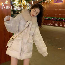 Winter Outwear Big Faux Fur Collar Women Parkas 2020 New Korean Loose Female Overcoat 2024 - buy cheap