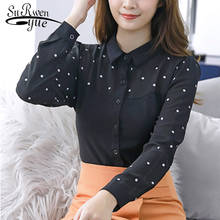 2019 Spring and Autumn Korean Fashion Clothing Long Sleeve Chiffon Blouse Office Ladies Tops White Polka Dot Shirt Women 6617 50 2024 - buy cheap