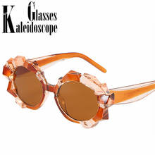 Gafas de sol redondas Vintage para hombre y mujer, lentes de sol irregulares de diseñador de marca de lujo, a la moda, con montura contra golpes, UV400 2024 - compra barato