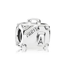 Authentic 925 Sterling Silver Bead Paris Suitcase Handbag Charm Fit Fashion Women Pandora Bracelet Bangle Gift DIY Jewelry 2024 - buy cheap