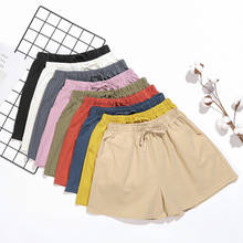 Women Summer shorts Casual Solid Cotton Linen shorts high waist loose shorts for girls Soft Cool female short S-XL 2024 - buy cheap