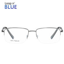 Pure Titanium Glasses Frame Men square eyeglasses titnium flex brand Myopia Optical frame male high quality prescription glasses 2024 - buy cheap