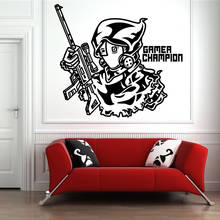 Game console wall sticker with gun boy decals youth children's room decoration vinyl waterproof game hall wall sticker YX27 2024 - buy cheap