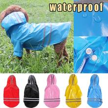 NEW Reflective PU Puppy Pet Raincoat Waterproof Dog Jacket Hooded Dog Rain Coat With Leash Hole Clothes For Small Dogs Cats 2024 - buy cheap