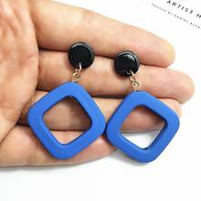 Korean Love Geometric Earrings for Women New Resin Heart Square Earring Dangle Statement Drop Earrings Fashion Modern Jewelry 2024 - buy cheap
