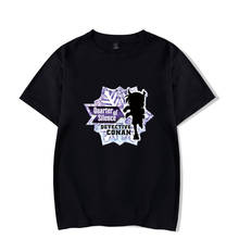 Camiseta negra de Anime para hombres y mujeres, camisa de manga corta con estampado de Detective Conan, camisetas informales de verano para niños y niñas 2024 - compra barato