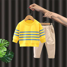 Conjunto com camisa e calças para bebês, roupas esportivas para meninos e meninas, 2 peças, primavera e outono, 2021 2024 - compre barato