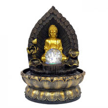 Buddha Statue Water Fountain Living Room Desktop Feng Shui Lucky Ornaments Home Decorations Gift 2024 - buy cheap