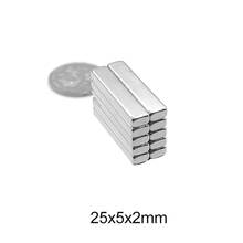 5/10/20/50/100/200/250pcs 25x5x2 Strong Sheet Rare Earth Magnet Block Rectangular Neodymium Magnets 25x5x2mm Magnetic 25*5*2 2024 - buy cheap