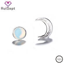 HuiSept Silver 925 Earrings for Women Moon Shape Moonstone Jewellery Ornament Fashion Stud Earrings Wedding Party Gift Wholesale 2024 - buy cheap