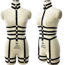 Black Bodysuit Hollow Body Harness Belt Strap Adjust Sexy Lingerie Set Full Body Cage Goth Leg Garter Women Open Chest Bra 2024 - buy cheap