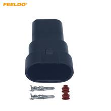 FEELDO 1 комплект водонепроницаемый авто HID разъем для налобного фонаря разъем для 9006/HB4 светодиодный/HID свет 2Pin Way вилки # MX6114 2024 - купить недорого