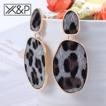 X&P Occident Fashion Gold Plush Leopard Earrings for Women Vintage Geometric Ear Drop Dangle Female Earring Jewelry Statement 2024 - buy cheap