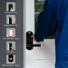 Wifi Electronic Door Lock With Tuya APP Remotely / Door bell / Biometric Fingerprint / Smart Card / Password / Key Unlock 2024 - buy cheap