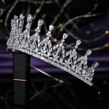 Tiaras e coroa hadiyana clássica, acessórios para o cabelo, para casamento, zircônia cúbica, bc5794, corona princesas 2024 - compre barato