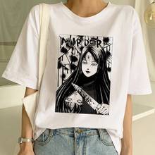 Ужас комиксов Джунджи Ito женская футболка женская уличная Harajuku футболка Tumblr гранж летние Kawaii Топ для женщин 2024 - купить недорого