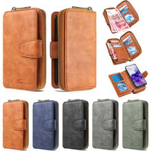 Retro Wallet Phone Case For Huawei Y7 Prime 2019 Y6 Y6S Y5 Y9 Zipper Purse Card Slot Leather Magnet Holder Case For Huawei Y6S 2024 - buy cheap