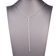 Moda vestido de luxo colar para mulheres camisola longa corrente zircão cúbico design simples colar festa de casamento jóias 2021 2024 - compre barato
