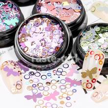 1 Pot Bee Round Circle Holographic Glitter Gel Nail Polish Sequins Nail Art Decorations Decals Fake Nails Accessories Supplies 2024 - buy cheap