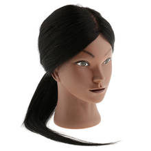 80 % HUMAN HAIR Cosmetology Silicone Practice Training Mannequin Head Doll 2024 - buy cheap