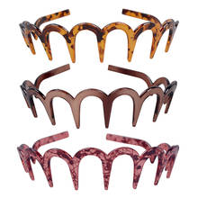 Women Girls Zig-Zag Shark Long Tooth Headband Plastic Resin Non-Slip Wave Comb Hair Hoop Headwear DIY Headpiece Hair Comb 2024 - buy cheap