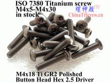 ISO 7380 M4 Titanium screws M4x15 M4x16 M4x18 M4x20 M4x22 M4x25 M4x30 Button Head Ti GR2 Polished 2024 - buy cheap