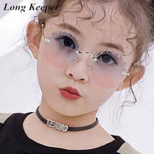 2021 New Round Rimless Sunglasses Children Kids Blue Pink Sun Glasses Fashion Boys Girls UV400 Protection Eyewear Oculos Infant 2024 - buy cheap
