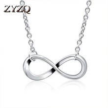 ZYZQ Simple Fashion Eternity Design Necklace Silver Plated Infinity Letter Eight Shaped Pendant Wholesale Lots&Bulk Hot Sale 2024 - buy cheap