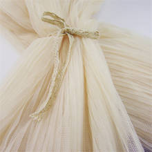 Tela de encaje de nailon con volantes Beige, tejido de encaje plisado denso para vestido de tutú, vestido de niña de flores, vestido de novia, 1 yarda 2024 - compra barato