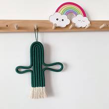 Colgante de Cactus tejido a mano para habitación de niños, accesorio de fotografía, decoración de pared, decoraciones colgantes delicadas y duraderas 2024 - compra barato